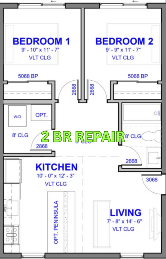 2 Bedroom Repair system no tank