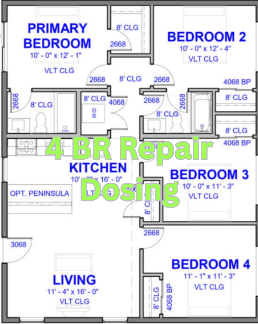 4 Bedroom Repair Dosing System