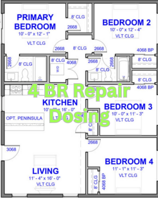 4 Bedroom Repair Dosing System